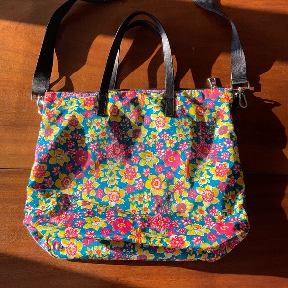 Prada Floral Print Nylon Tote Bag with Removable Shoulder Strap - Picture 3 of 12
